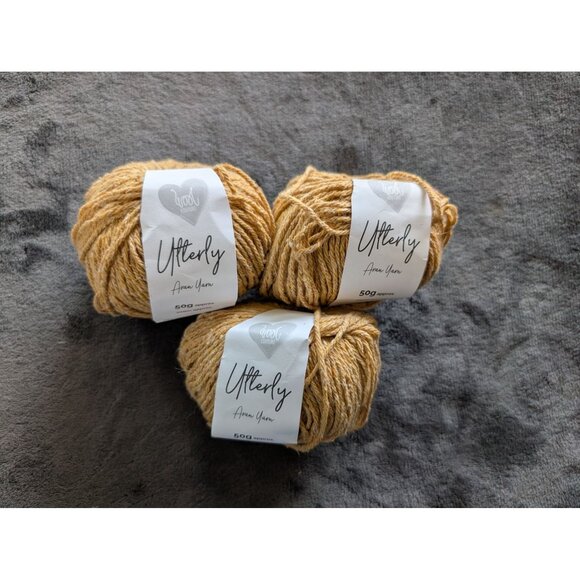 Wool Couture Utterly Aran Yarn Lot of 3 Balls - Corn Yellow - Picture 1 of 4